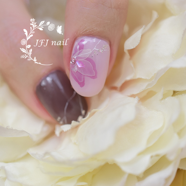 粉木蓮。.jpg - 拉花 暈染作品