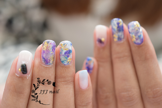 藍眼淚-1.jpg - 拉花 暈染作品