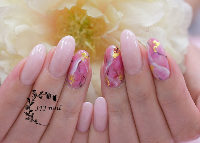 紅大理石紋～2.jpg - 拉花 暈染作品