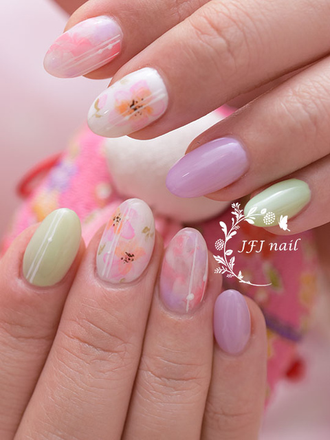 手描き押し花-SummerColorful-2.jpg - 拉花 暈染作品