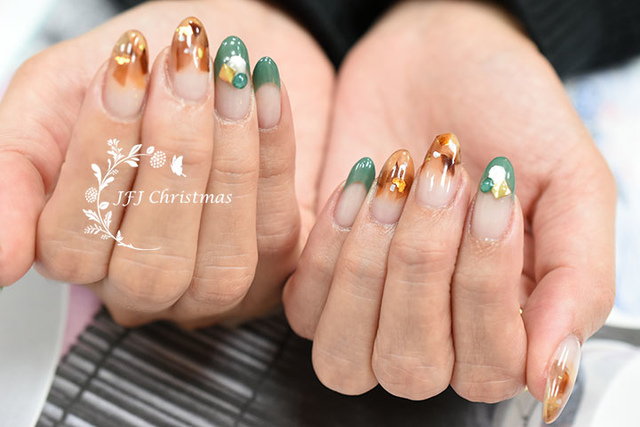 琥珀聖誕節-1.jpg - 冬。ネイル