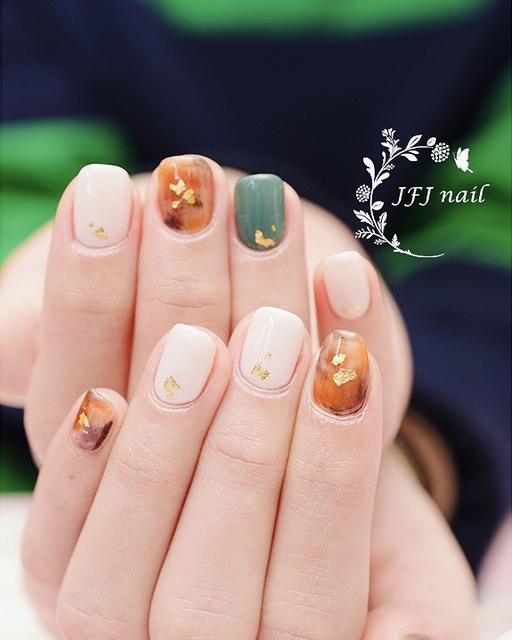 秋の金箔。.jpg - 秋。ネイル